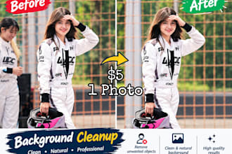 clean up and retouch your photo background professionally
