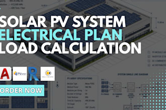 design solar pv system, load calculation layout, helioscope, pvsyst for permit