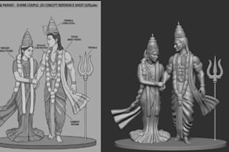 sculpt 3d character figurine and print ready stl from your 2d reference
