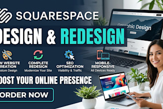 do squarespace website design or redesign squarespace website, web development