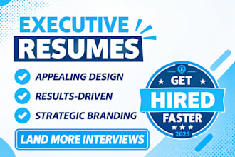 do executive resume writing service, CV, bio, cover letter, linkedin for c suite