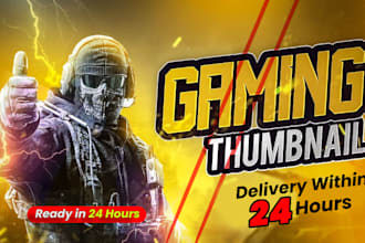design eye catching gaming youtube thumbnail for pubg and cod