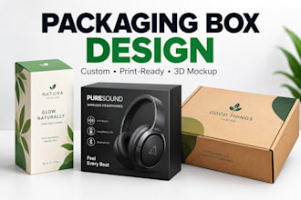 design custom packaging box, product box packaging and print ready artwork