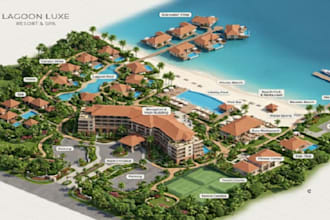 design a custom resort hotel tourism or hospitality map