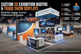 design a custom 3d exhibition booth and trade display