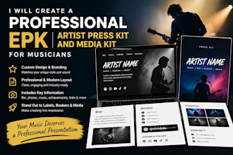 create a professional epk, artist press kit, and media kit for musicians