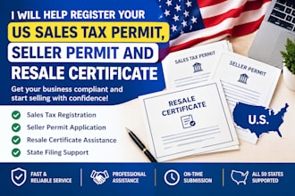 register your US sales tax permit, seller permit and resale certificate
