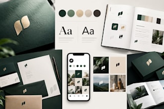 design a minimalist logo and brand identity, brand identity kit, branding book