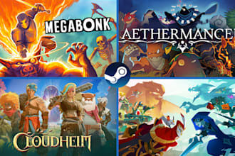 create steam capsule art, steam game art, game banner and steam page cover art