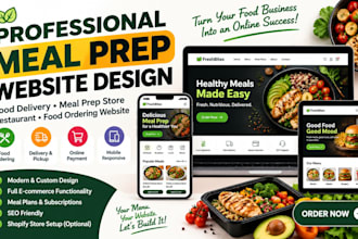 design a meal prep website meal prep store restaurants and ordering website