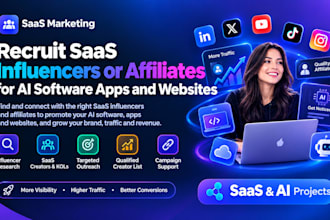 recruit saas influencers or affiliates for ai software, apps and websites