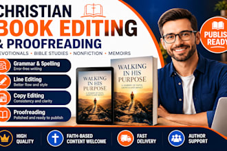 edit and proofread your christian book, christian devotional, and manuscript