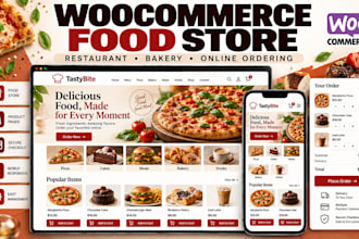 build woocommerce food store, restaurant website and bakery online ordering