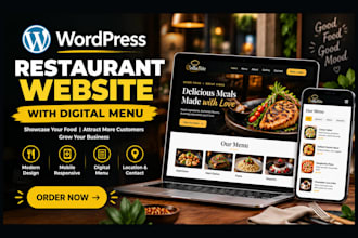 design a wordpress restaurant website with digital menu for your business