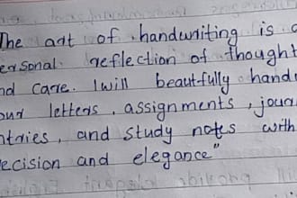 do neat handwritten notes and copy typing