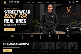 build luxury clothing brand website on shopify streetwear highend custom theme
