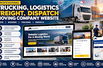 design trucking website, logistics, freight, dispatch and moving company website