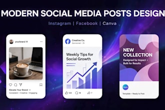 design modern instagram posts and carousel in canva