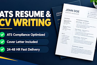 write an ats executive resume, CV, and cover letter