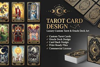 illustrate custom tarot cards trading cards zodiac cards mtg tcg ccg board game