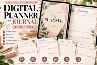 create digital planner or journal for etsy