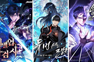 draw anime manhwa cover webtoon light novel shonen webnovel manga cover design