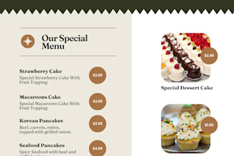 design a professional restaurant menu designs