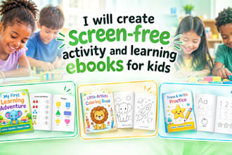 create screen free activity and learning ebooks for kids