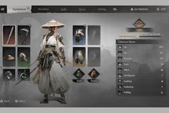 design game UI UX, hud, menu, inventory, ui animation in unity, unreal enigne