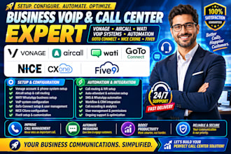 set up vonage aircall wati voip system automation goto connect nice cxone five9