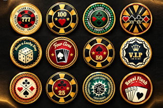 design a poker chip and poker logo for your brand