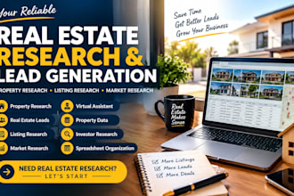 real estate virtual assistant, property research and lead  generation