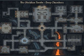 create a detailed fantasy city or dungeon map in vector for dnd rpg