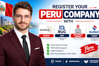 register your peru company with sunarp, ruc, lima virtual address, and sunat
