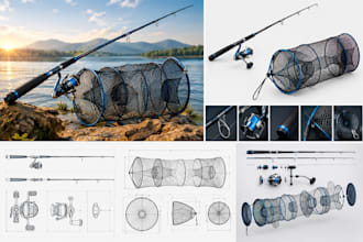 design fishing rod, fishing trap and fishing gear products