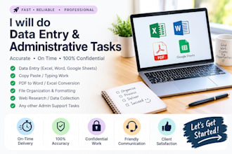do accurate data entry, copy paste and excel and webresearch