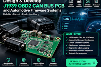 design j1939 obd2 can bus pcb and automotive firmware systems