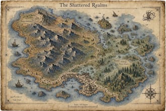 do fantasy map illustration for your fiction book