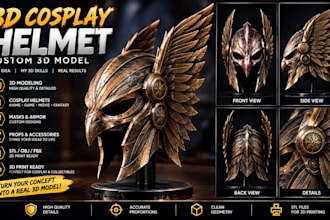 create custom 3d anime cosplay masks helmets armor and props