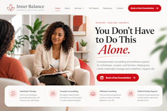 build counseling, psychotherapy wellness, therapy squarespace website wix site