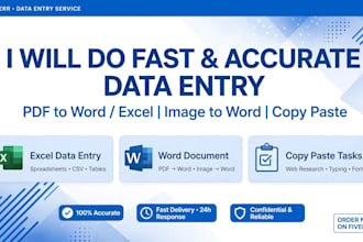 do data entry, typing work, and PDF to word conversion