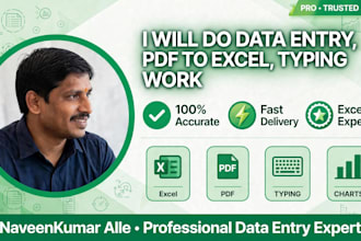 be your expert for data typing, data entry and PDF to excel