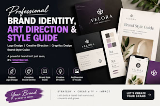 create a professional brand identity, art direction and style guide