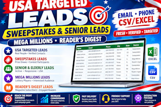 give hot usa elderly leads, first hit leads, sweeps leads and mega million leads