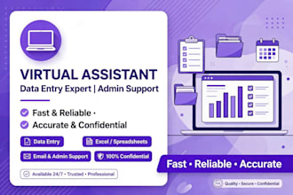 be your virtual assistant for data entry and admin tasks