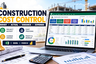 create construction cost estimate, budget tracker and project cost control