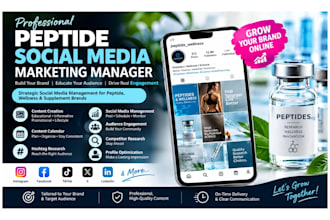 manage peptide, wellness and supplement social media marketing