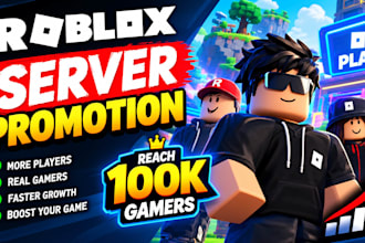 roblox server promotion, group, advertise your roblox game to 100k gamers
