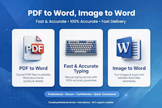 type PDF and image to word fast