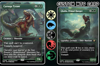 design custom mtg commander cards, edh deck, tcg card, fantasy card illustration